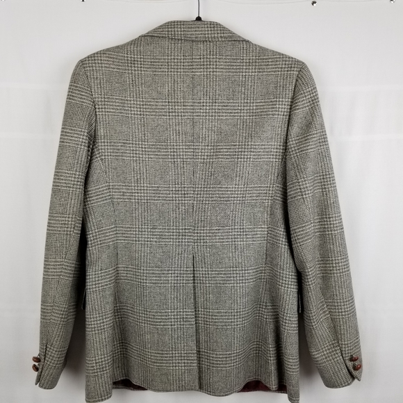 Vintage gray plaid wool blazer size 12 - Picture 2 of 8